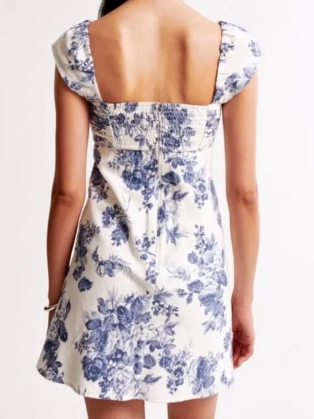 Abercrombie & Fitch Emerson ruffle Cap Sleeve Linen Blend Mini Dress small - Picture 2 of 9